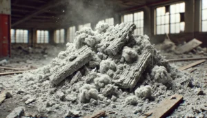 asbestos fibers on a warehouse floor