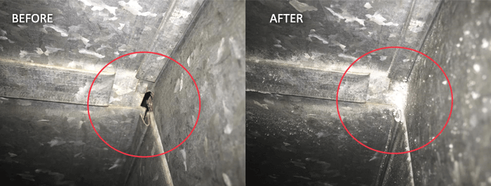 Case Study: Aeroseal Job in Milwaukee 1 before and after with ducts sealing