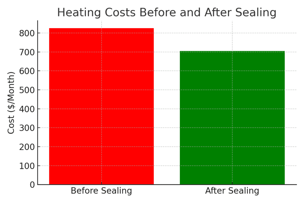 Case Study: Aeroseal Job in Milwaukee 3 before and after heating costs report in milwaukee