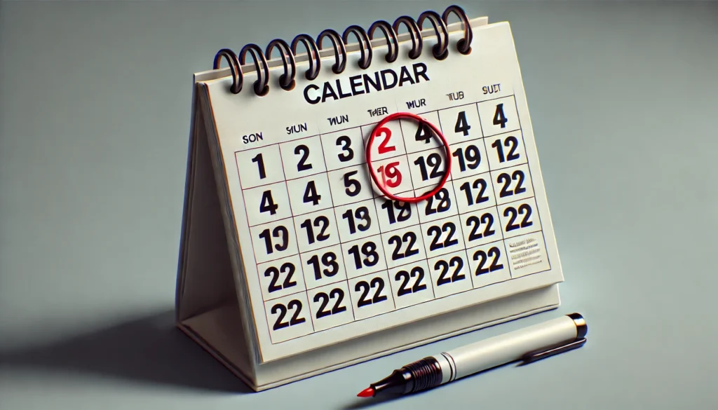 Ultimate Guide: How Often Should Dryer Vents Be Cleaned? 4 calendar with a date circled to clean your dryer vent each year.