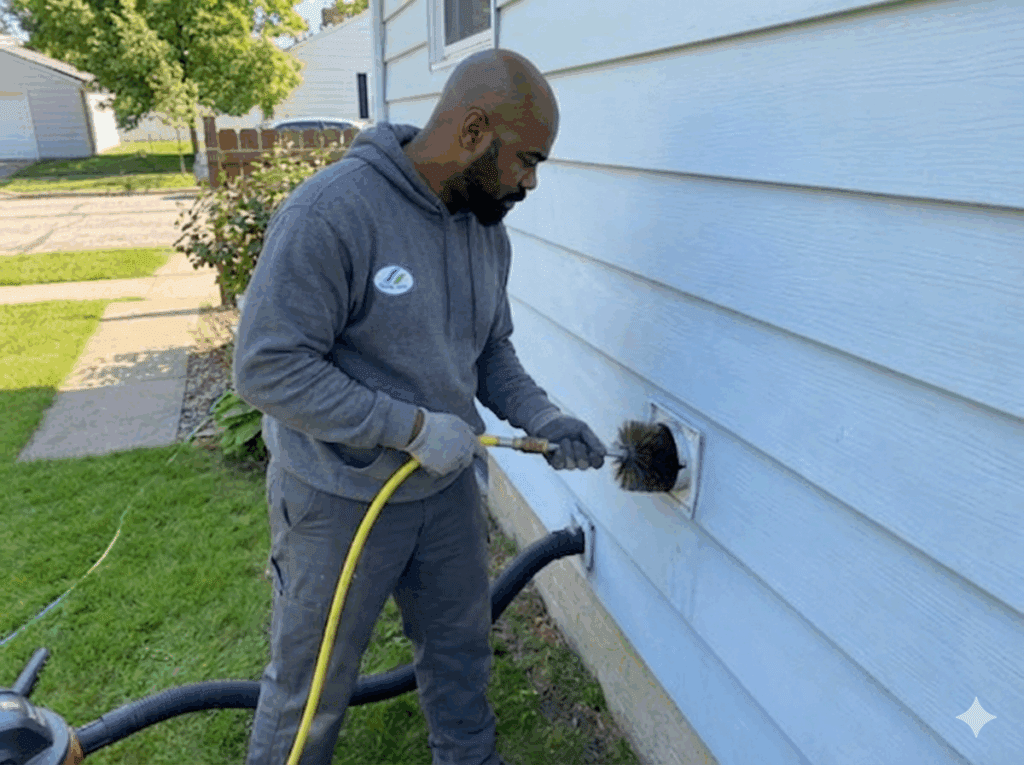 james green cleaning a residential dryer vent